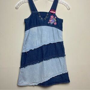 Vintage Powerpuff Girls Cartoon Network SZ 6 Denim Jean Dress Patchwork Y2K